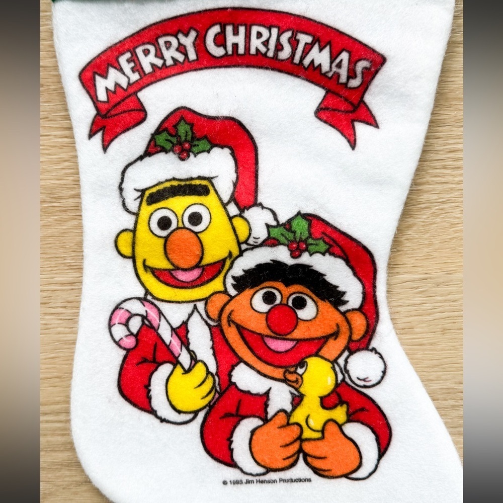 Sesame Street Big Bird Ernie Bert Vtg 1993 Felt Christmas Stockings Set - Picture 9 of 12